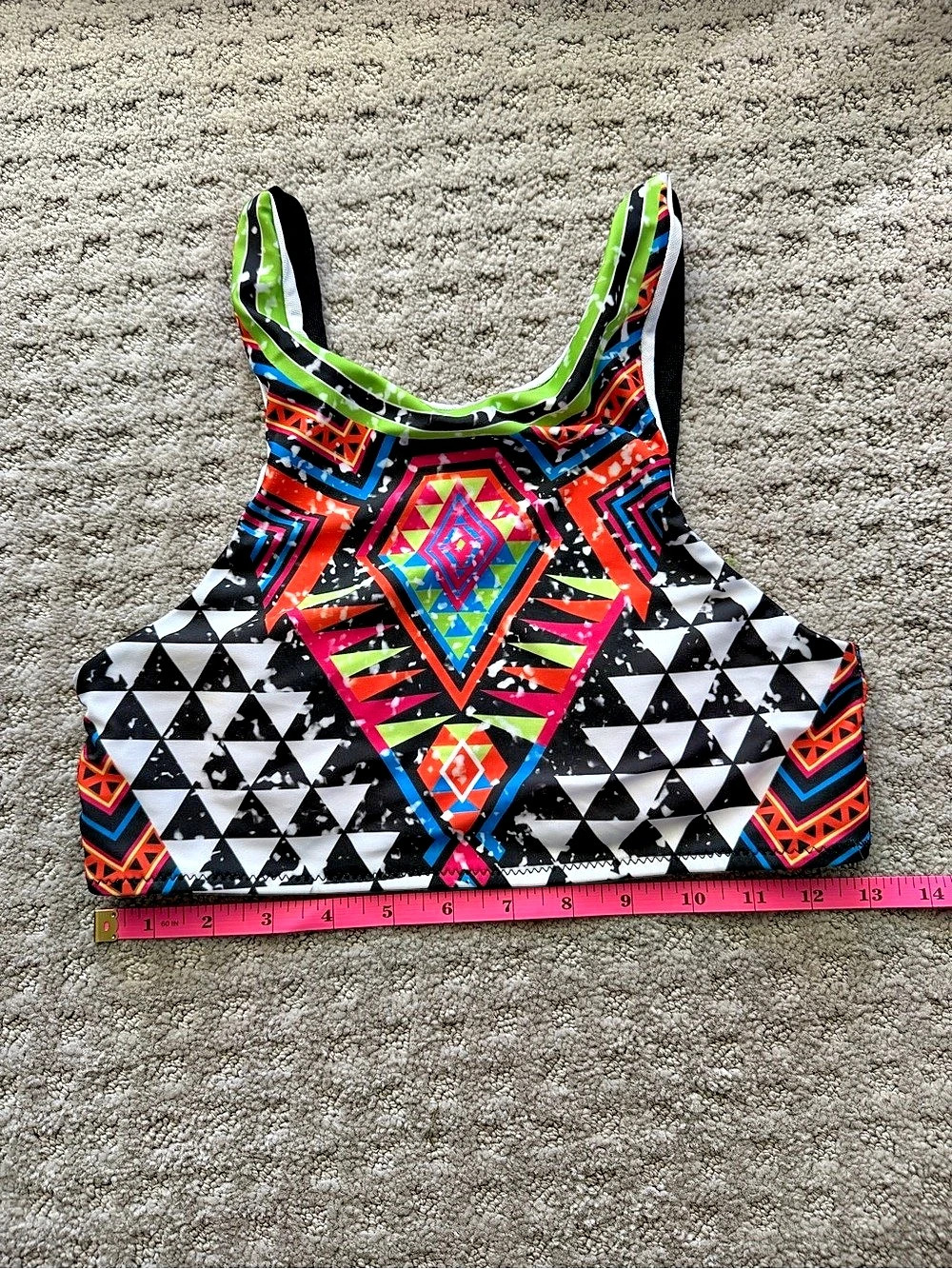Geometric Printed Bikini Top